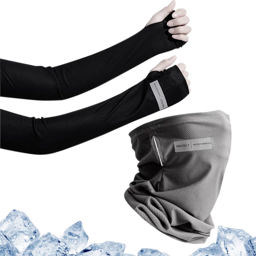Proberos Summer Bandana Face Mask Cooling Arm Sleeves, UV Protection Neck Gaiter and Sleeves for Outdoor, Fishing Running Motorcycle, Headwear Scarf Face Coverings Proberos Summer Bandana Face Mask Cooling Arm Sleeves, UV Protection Neck Gaiter and Sleeves for Outdoor, Fishing Running Motorcycle, Headwear Scarf Face Coverings